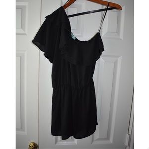 Karlie Black Romper. One Shoulder. Worn Once